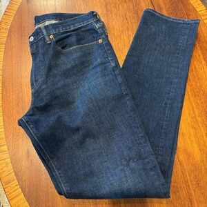 GAP Denim Men’s Dark Slim Straight Worn Dark Wash‎ Jeans Size 34 x 34 5 Pocket